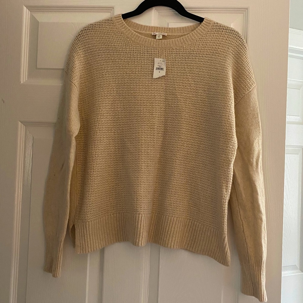 GAP Wool Blend Tan Cropped Sweater
